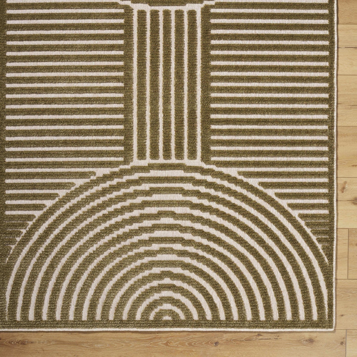 Deron Khaki Washable Area Rug