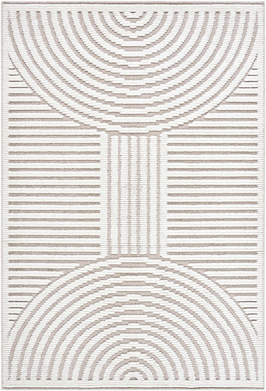 Deron Ivory 3D Rainbow Washable Rug