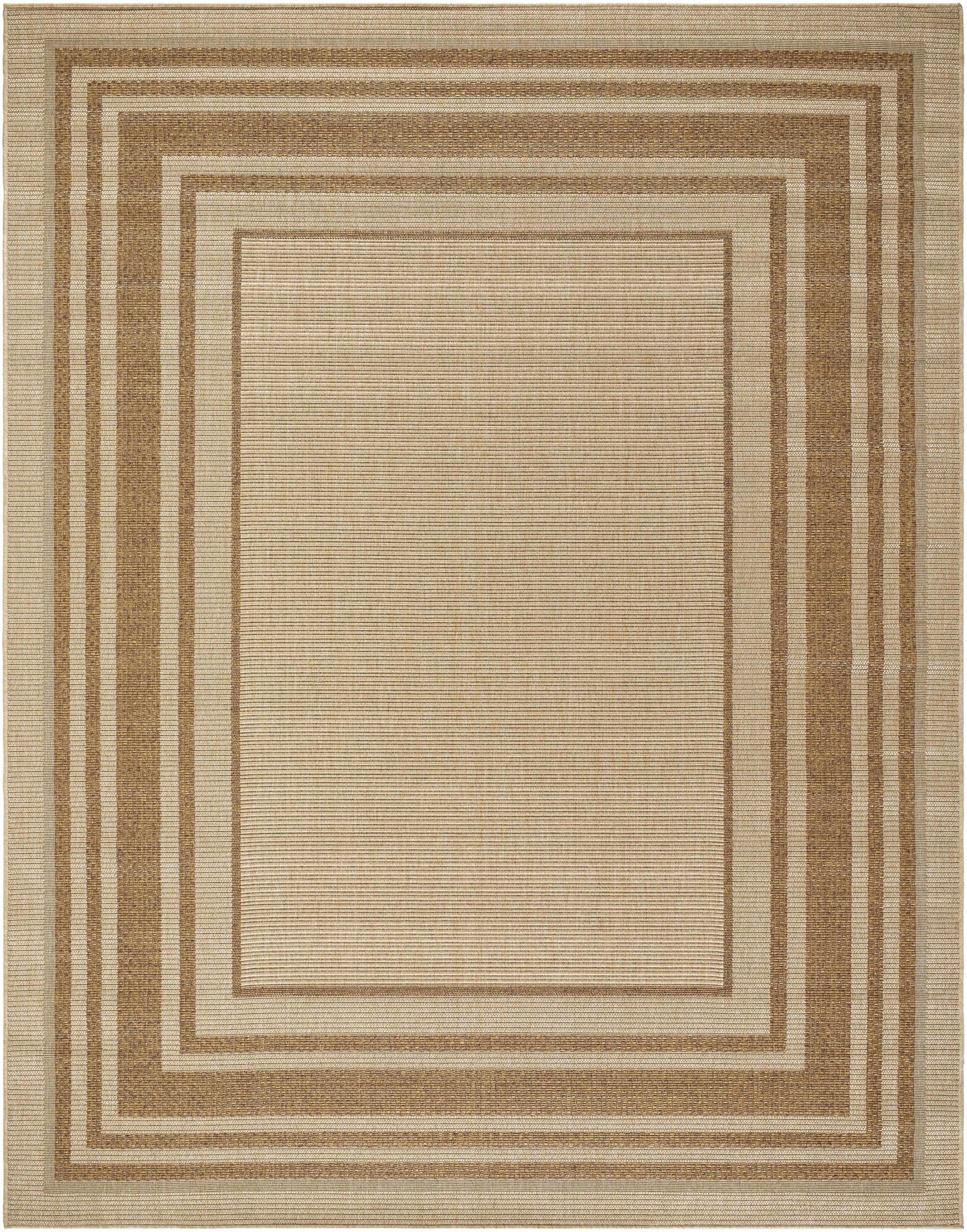 Isoko Bordered Faux Jute Outdoor Rug