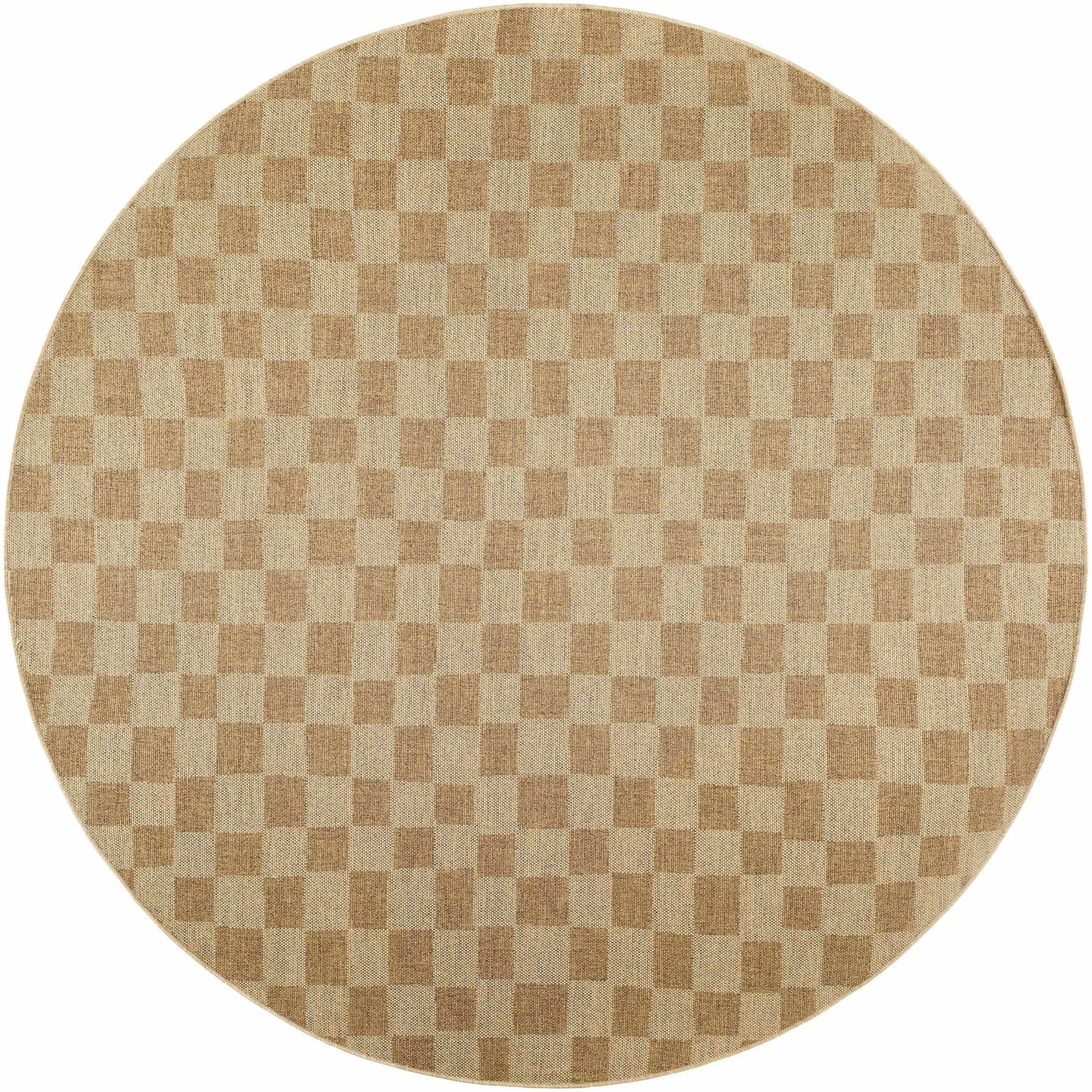 Kuval Checkered Brown Outdoor Rug