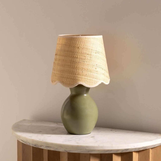 Salgareda Green Rattan Table Lamp