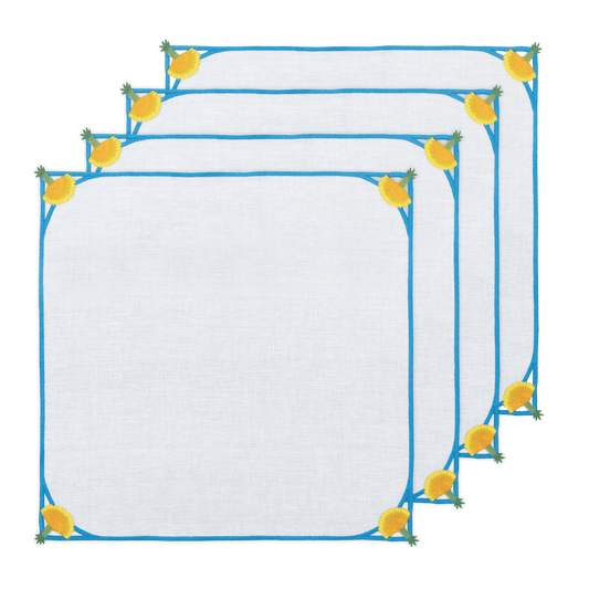 Hand Embroidered Heirloom Petals Napkins 18" x 18" (Set of 4)