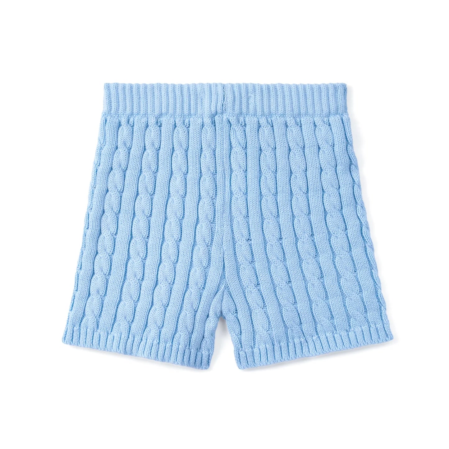 Cable Knit Short in Baby Blue