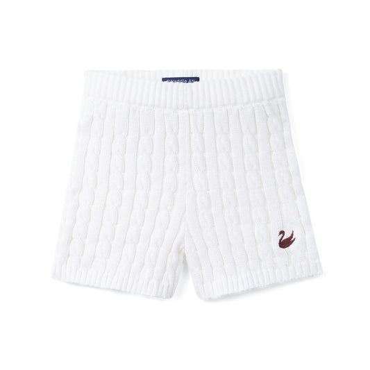 Cable Knit Short in White