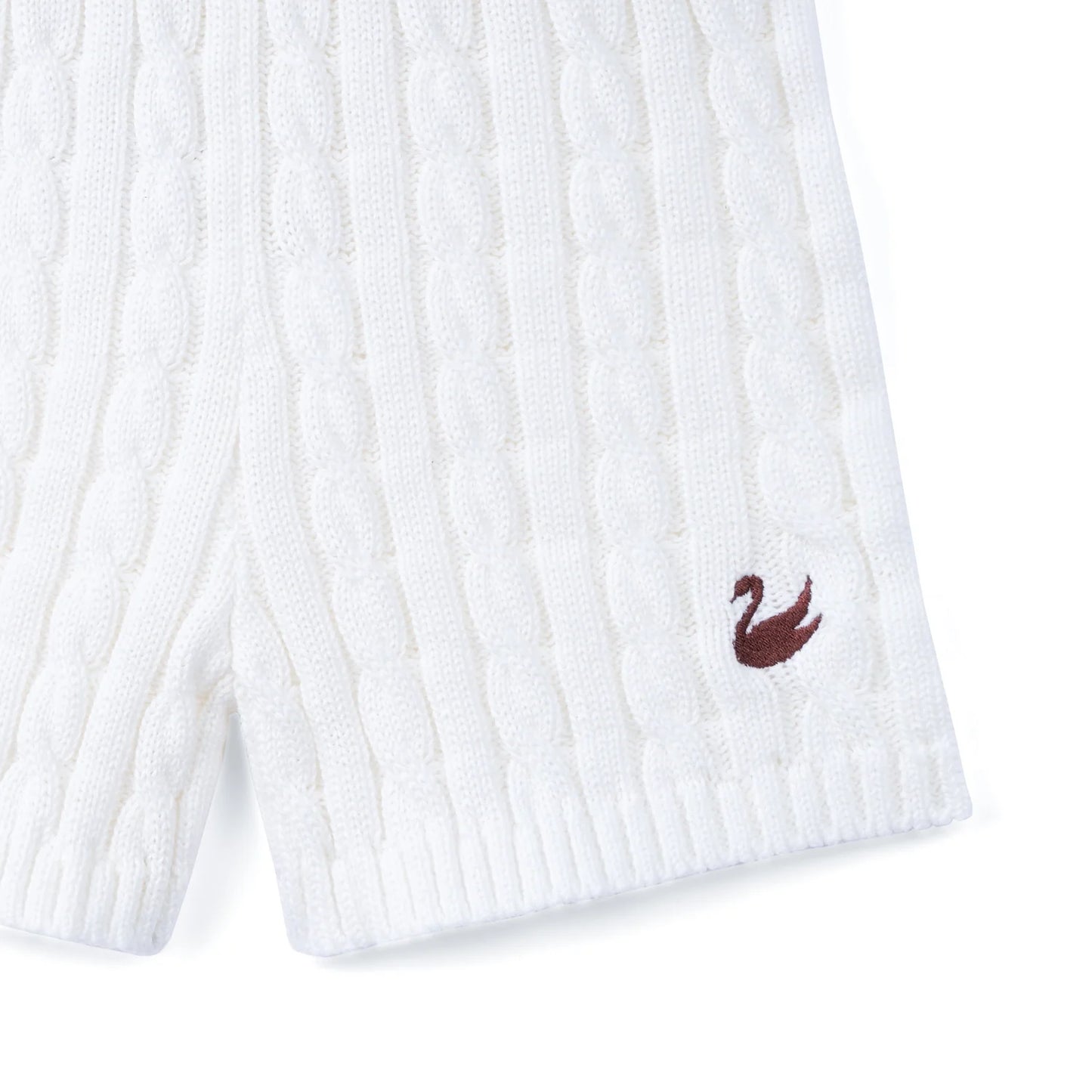 Cable Knit Short in White