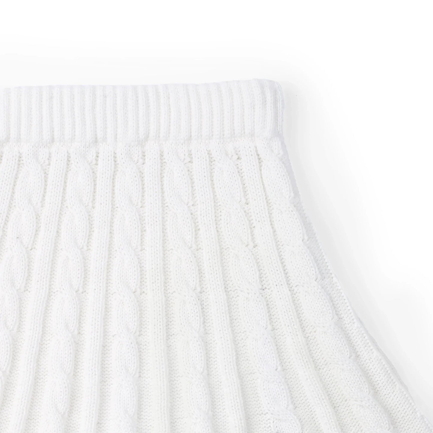 Cable Knit Skirts in White