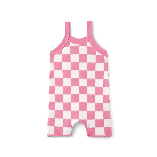 Pink Checker Baby Knit Playsuit