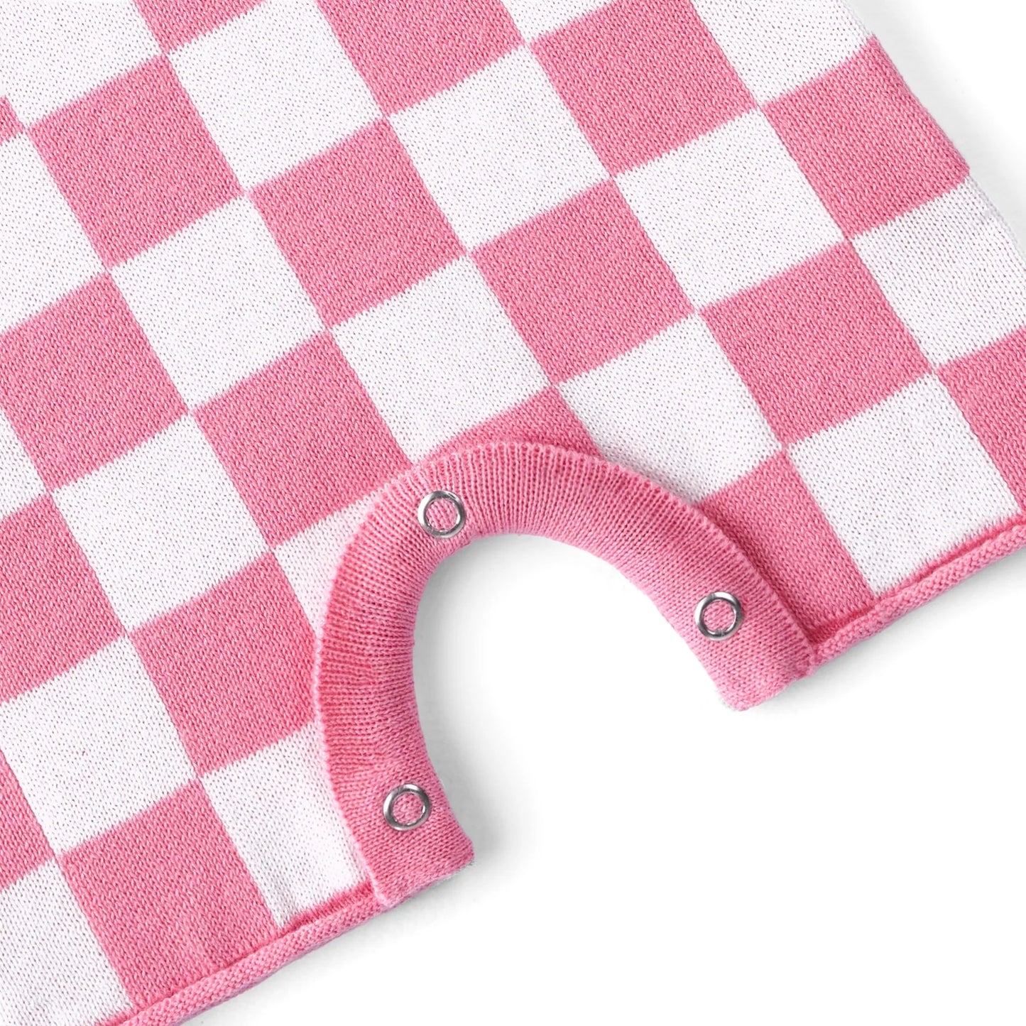 Pink Checker Baby Knit Playsuit