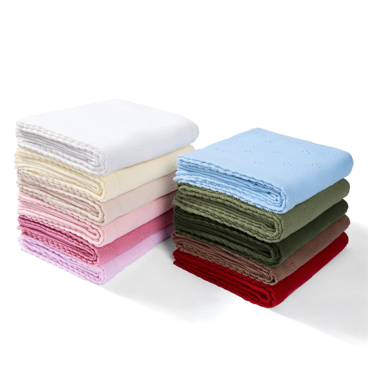 Pointelle Baby Knit Blanket in Pink