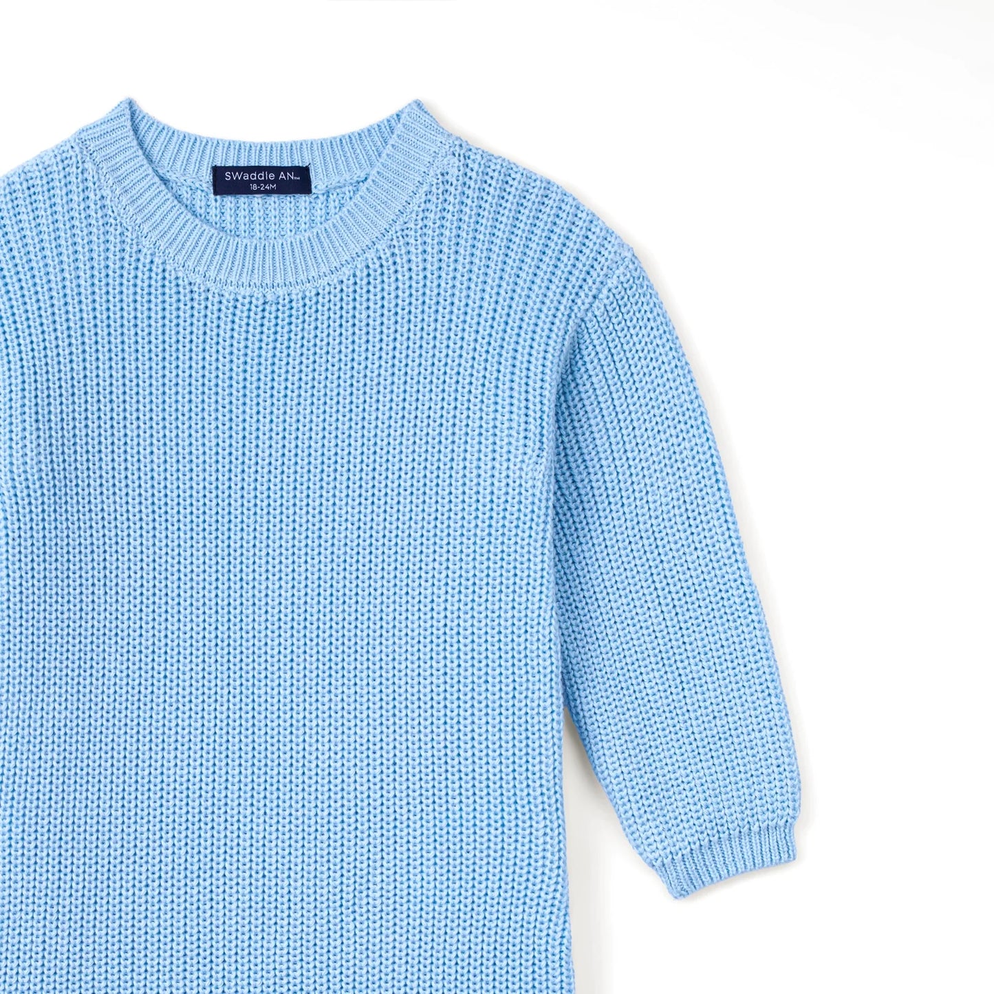 Baby Knit Romper Snap Closure in Baby Blue