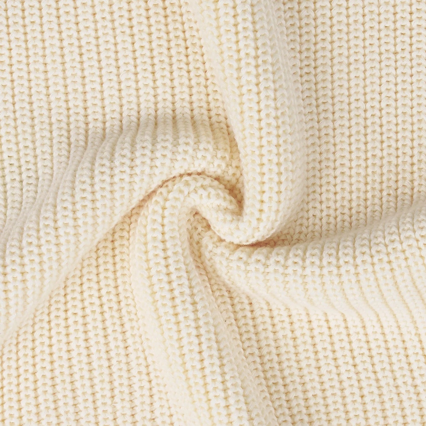 Baby Knit Romper Snap Closure in Cream