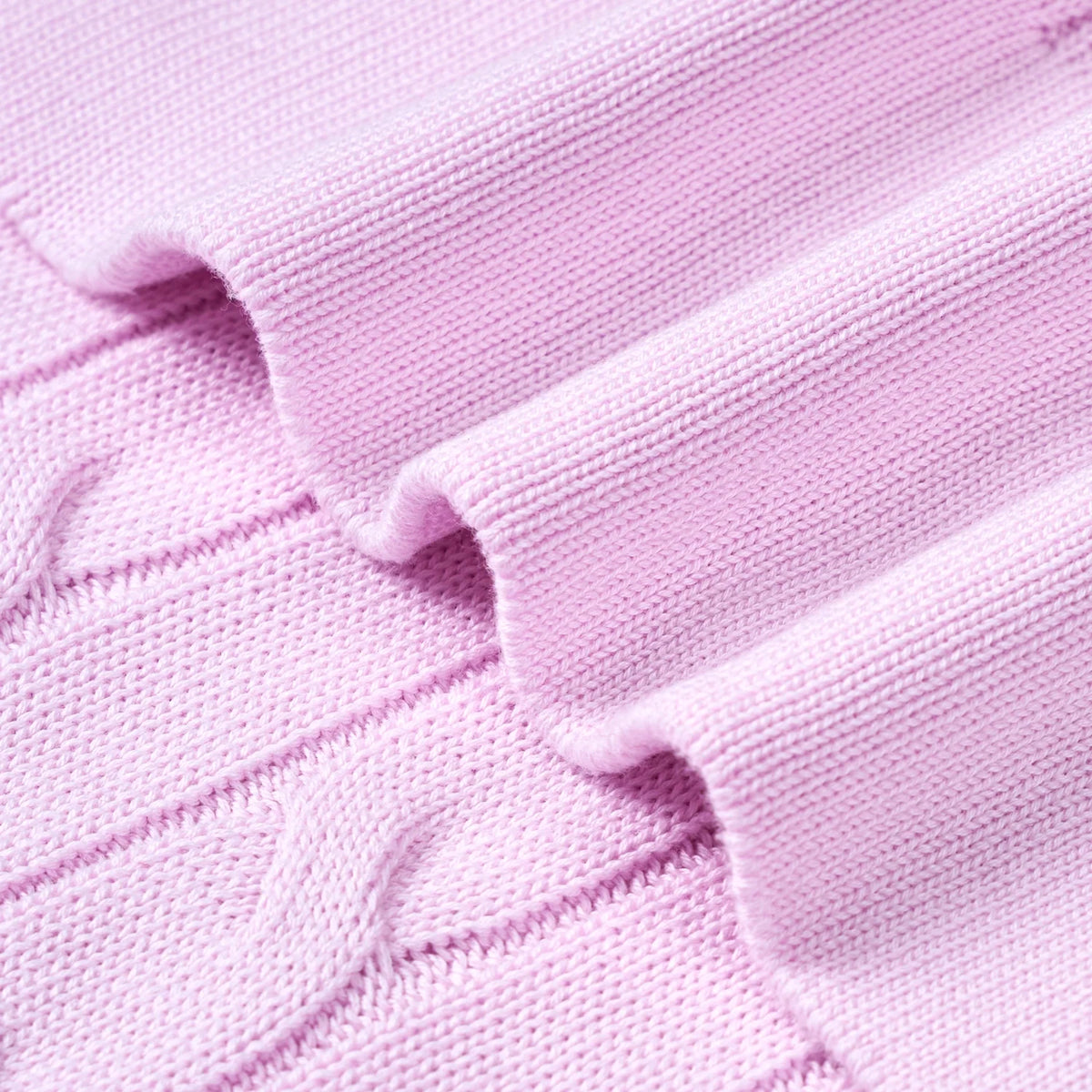 Cable Knit Baby Blanket in Lilac