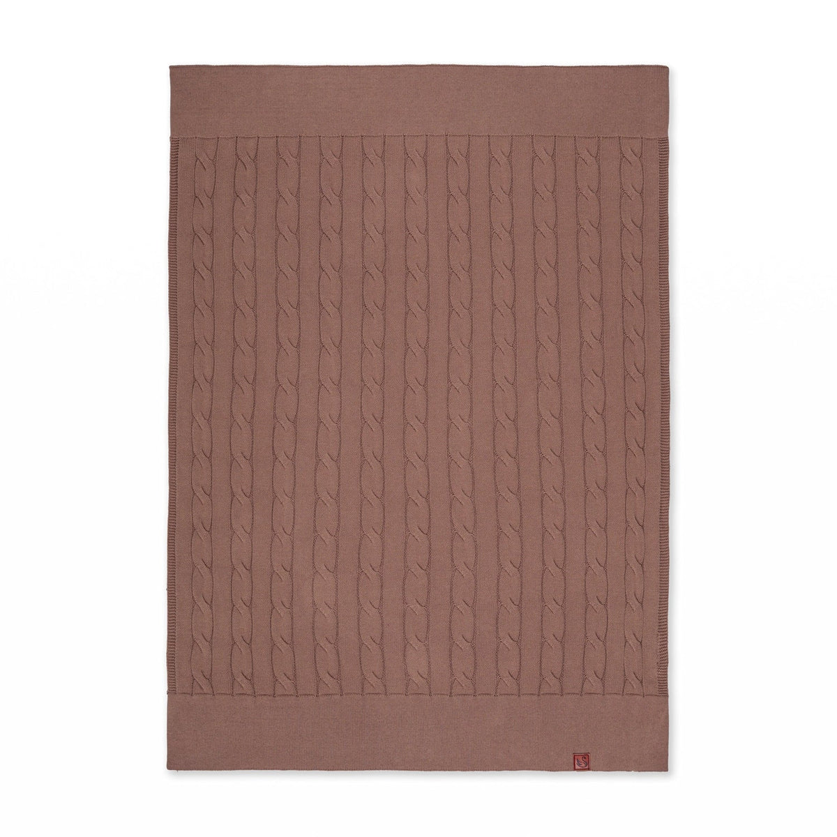 Cable Knit Baby Blanket in Mocha