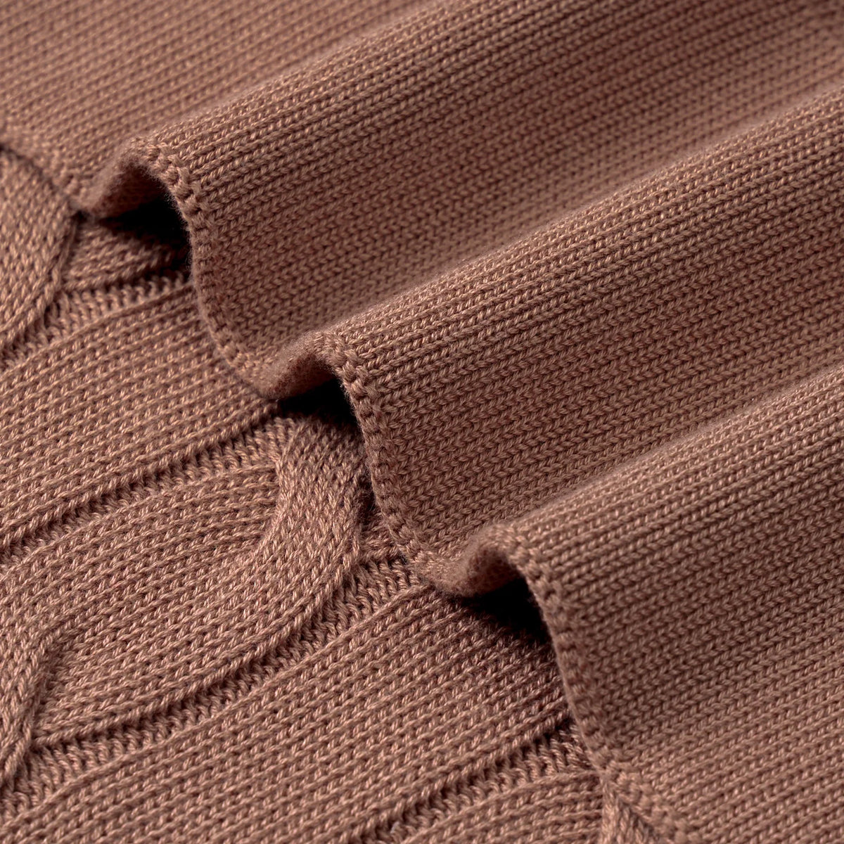 Cable Knit Baby Blanket in Mocha