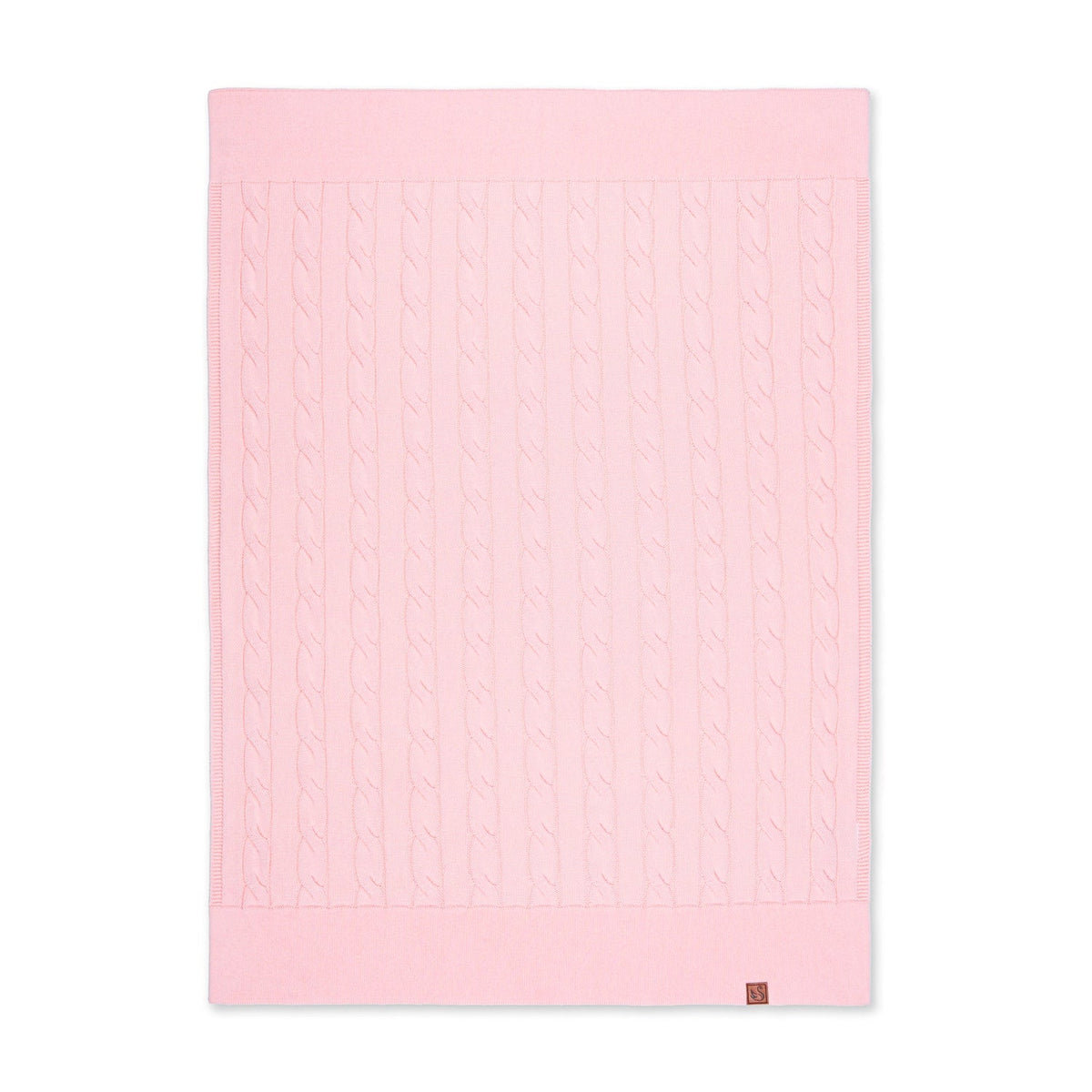 Cable Knit Baby Blanket in Pink