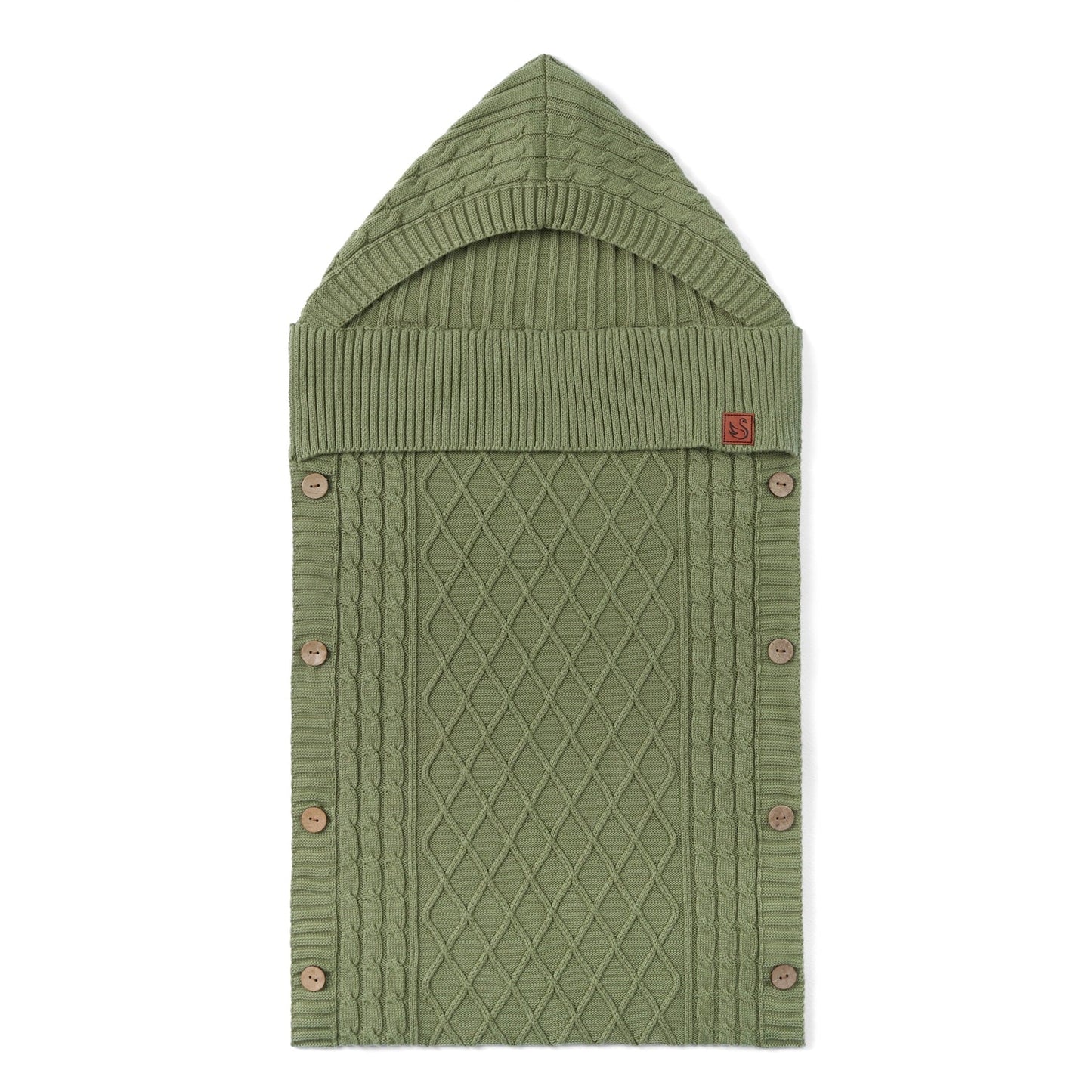 Cable Knit Baby Sleep Sack in Sage Green