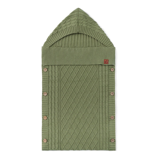 Cable Knit Baby Sleep Sack in Sage Green