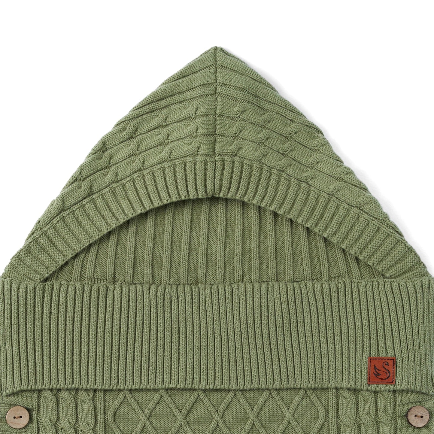 Cable Knit Baby Sleep Sack in Sage Green