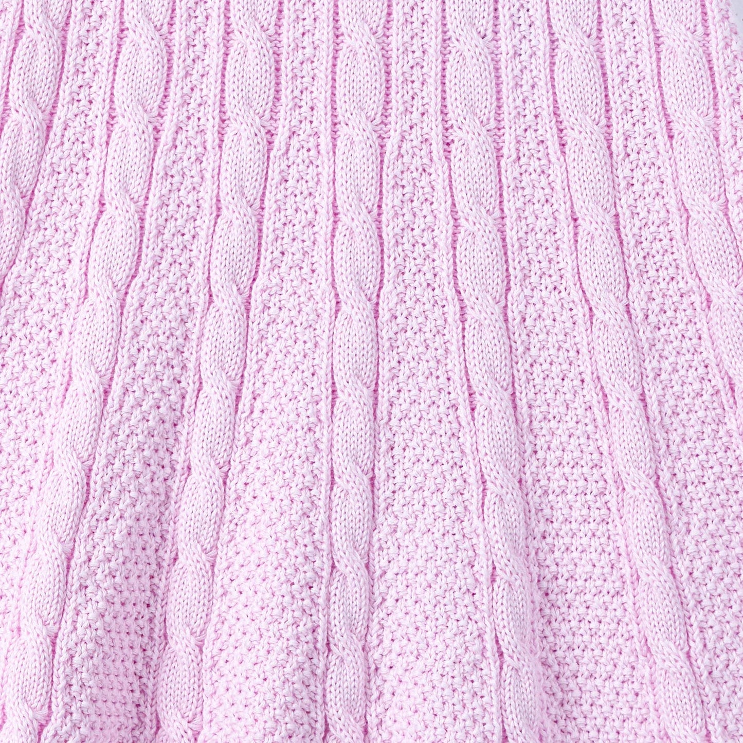 Cable Knit Polo Dress in Lilac
