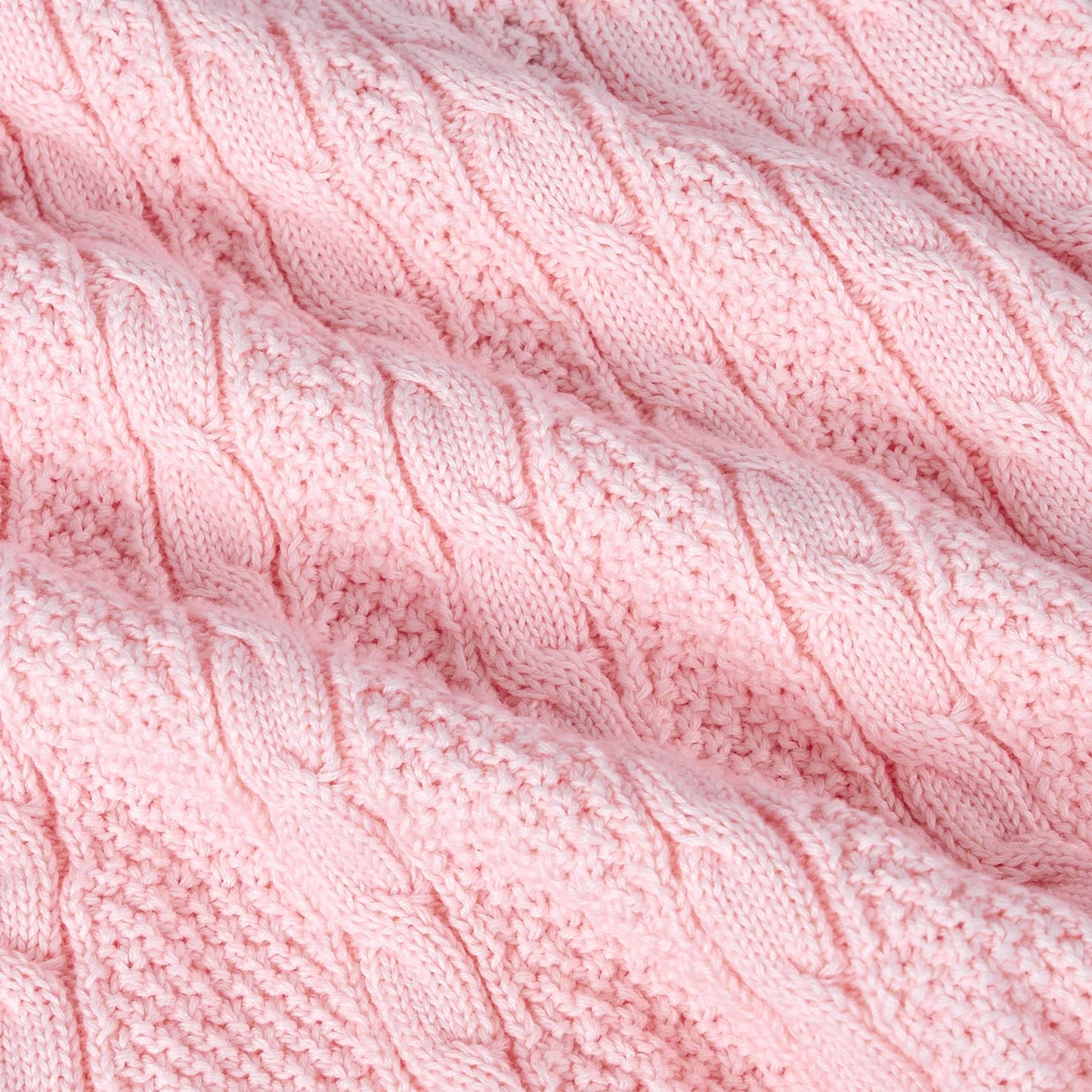 Cable Knit Polo Dress in Pink
