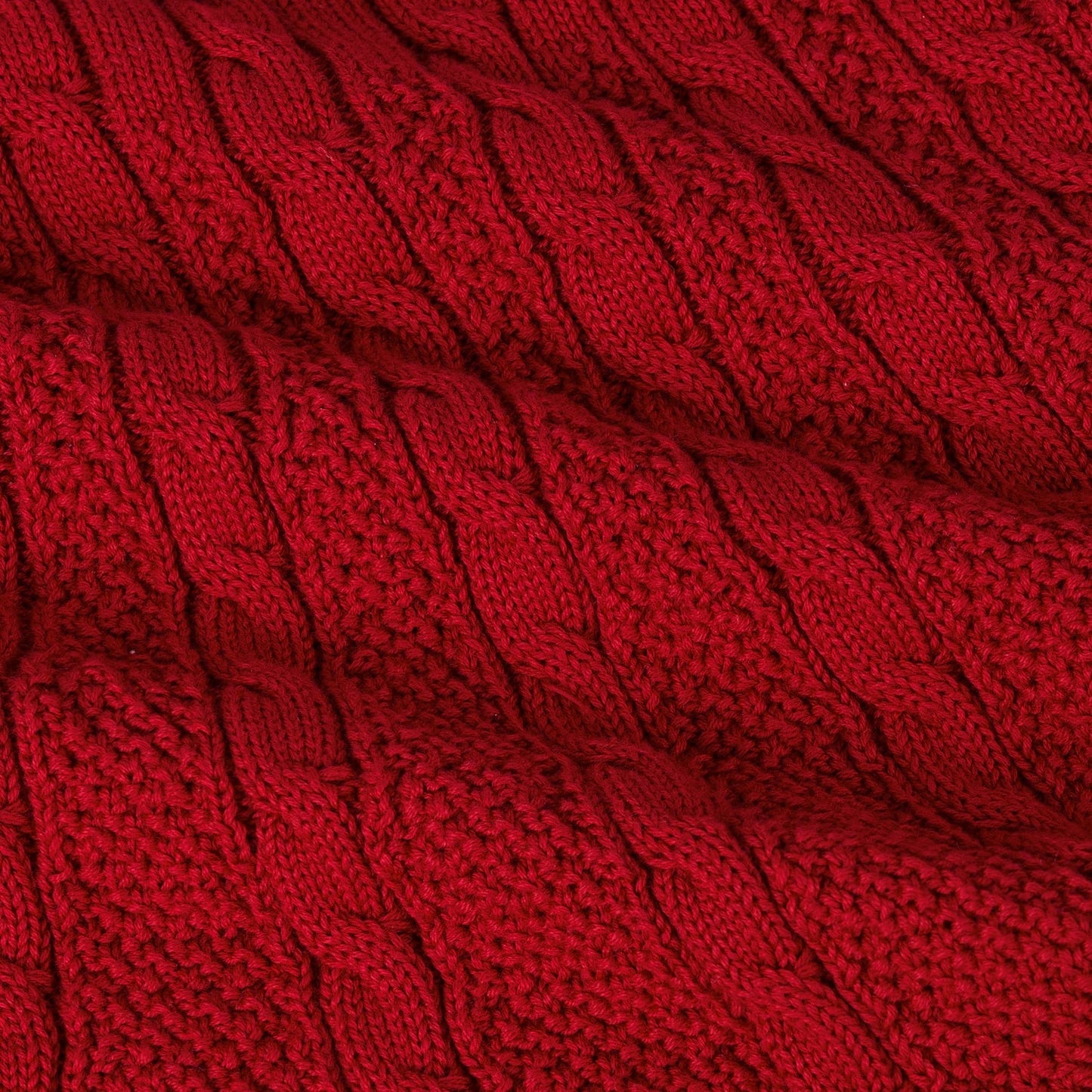 Cable Knit Polo Dress in Red Xmas