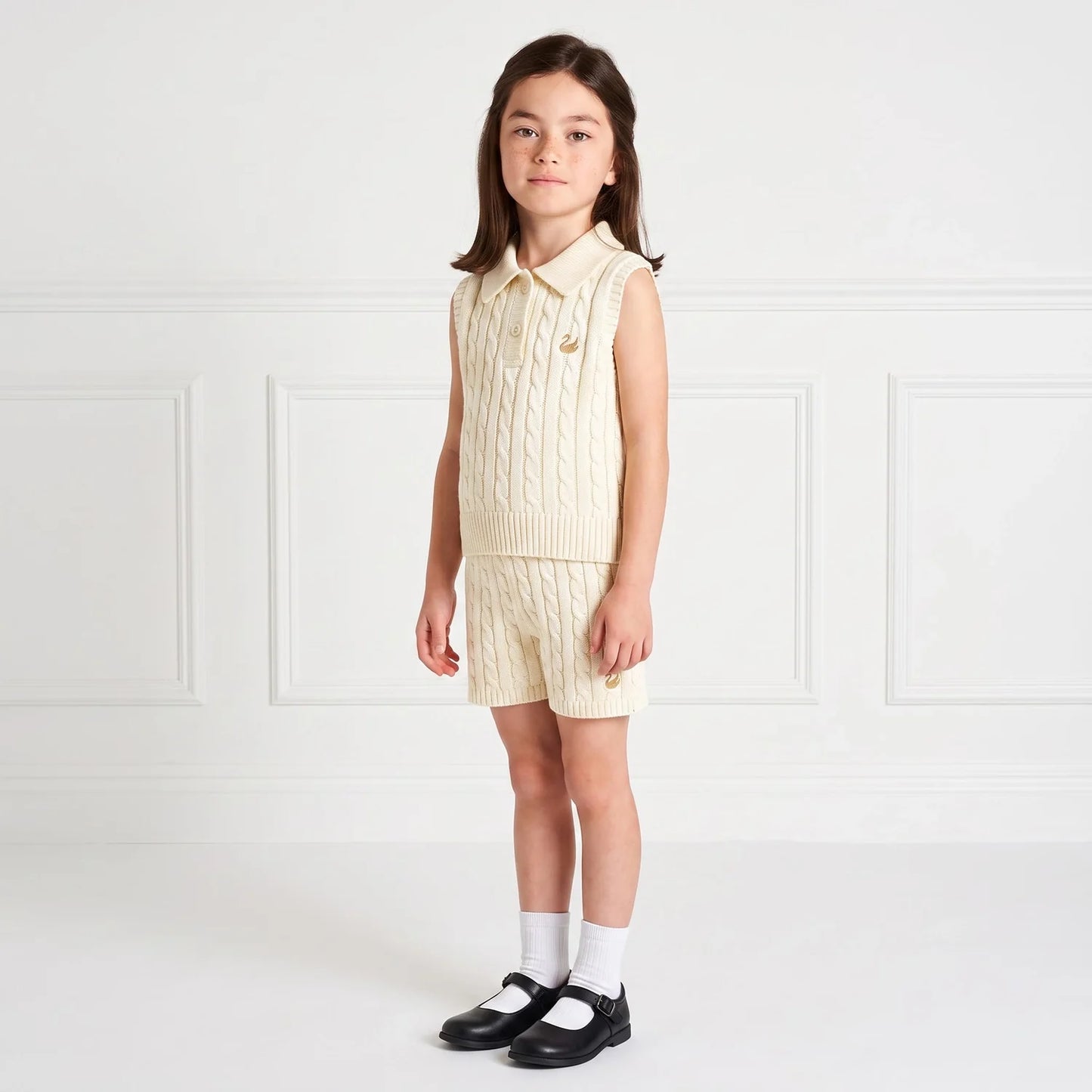 Cable Knit Short in Cream