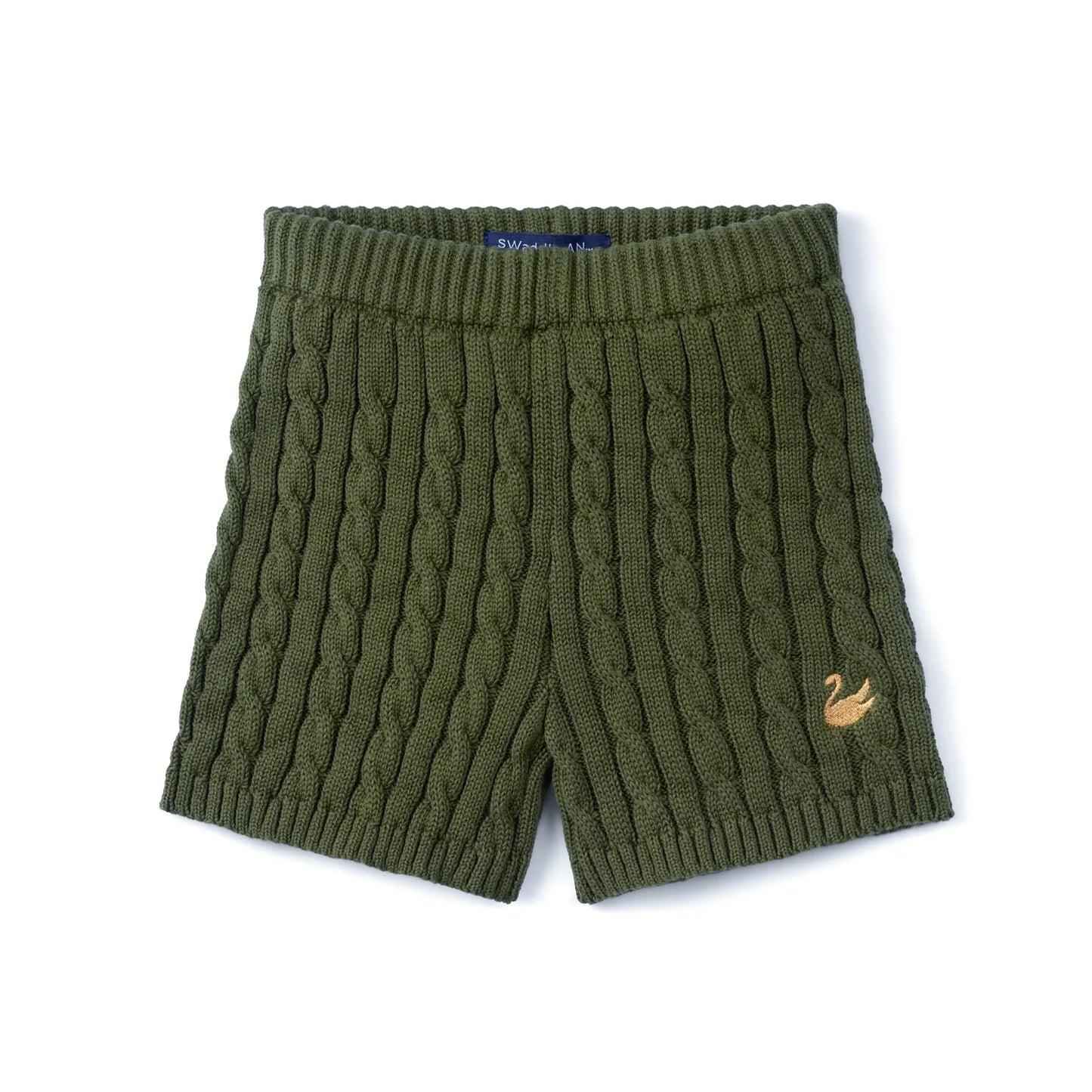 Cable Knit Short in Forest Green