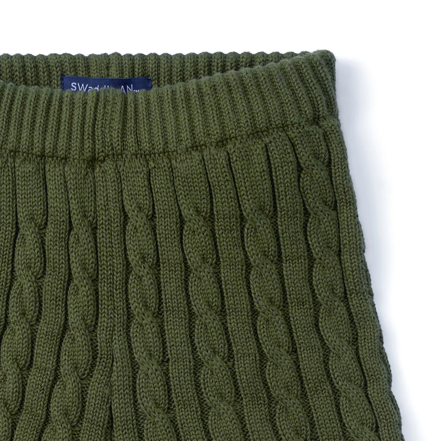 Cable Knit Short in Forest Green