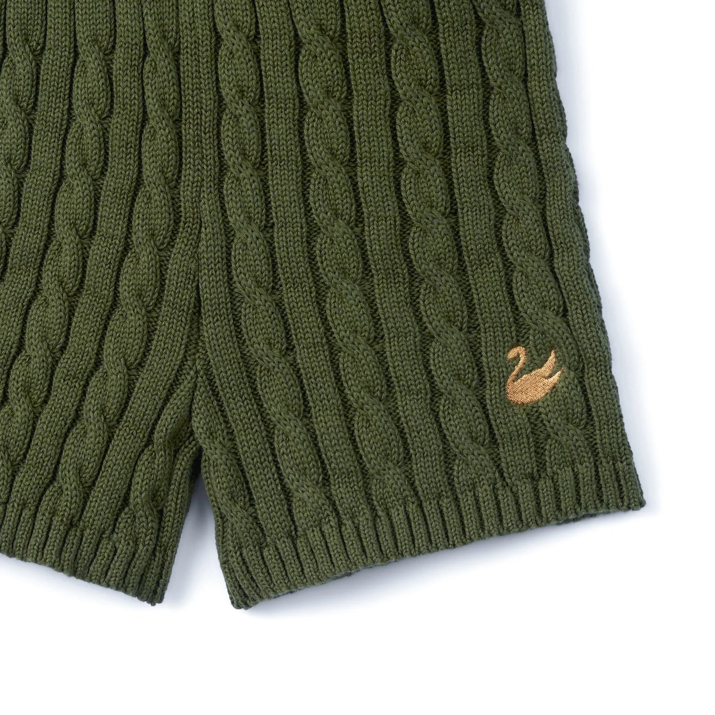 Cable Knit Short in Forest Green
