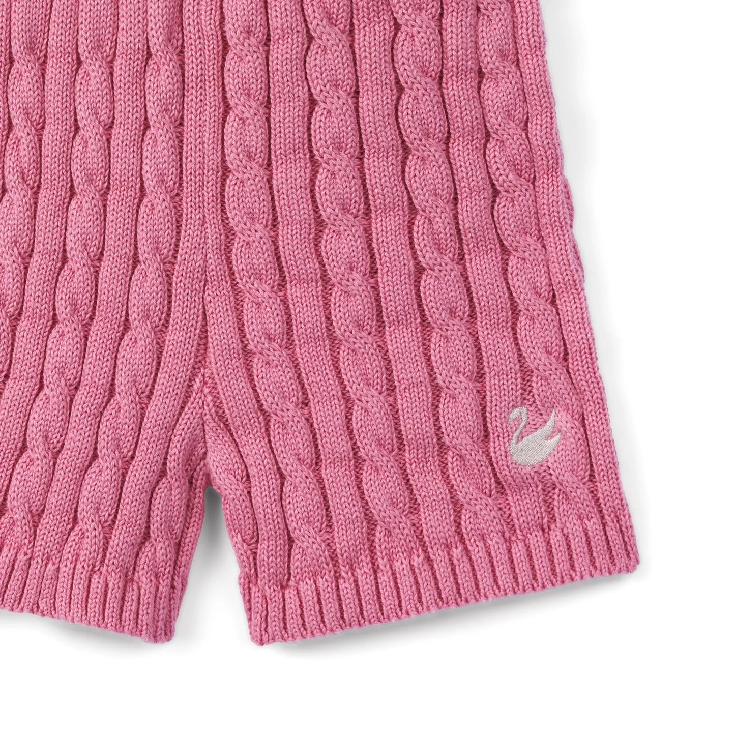 Cable Knit Short in Rose Pink