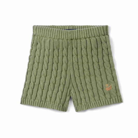 Cable Knit Short in Sage Green