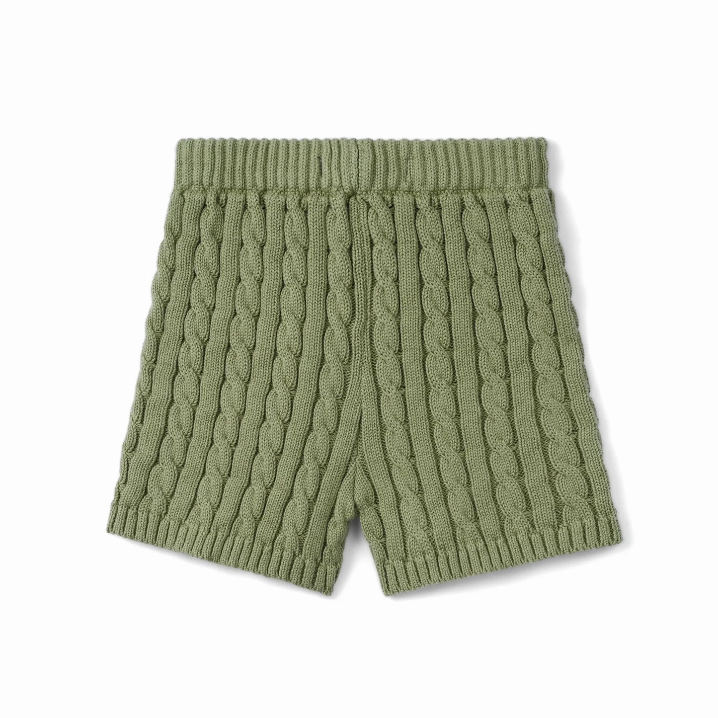 Cable Knit Short in Sage Green