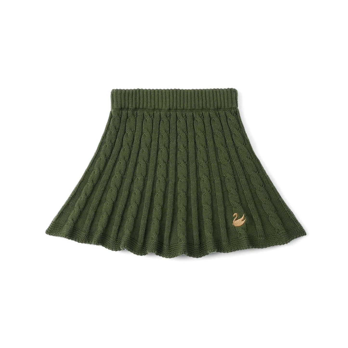Cable Knit Skirts in Forest Green