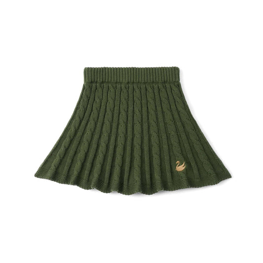 Cable Knit Skirts in Forest Green