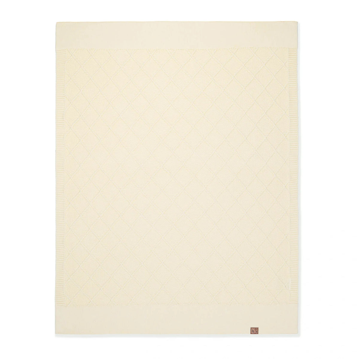 Diamond Stitch Baby Knit Blanket in Cream