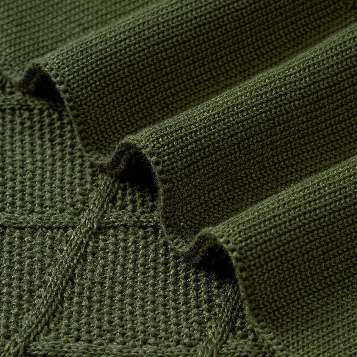 Diamond Stitch Baby Knit Blanket in Forest Green