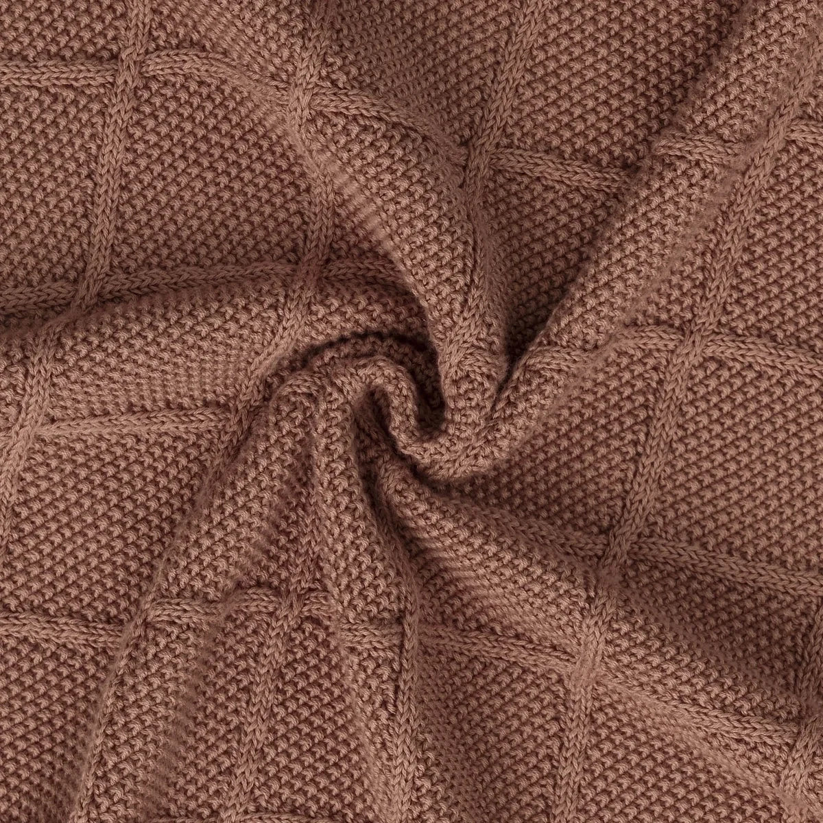 Diamond Stitch Baby Knit Blanket in Mocha