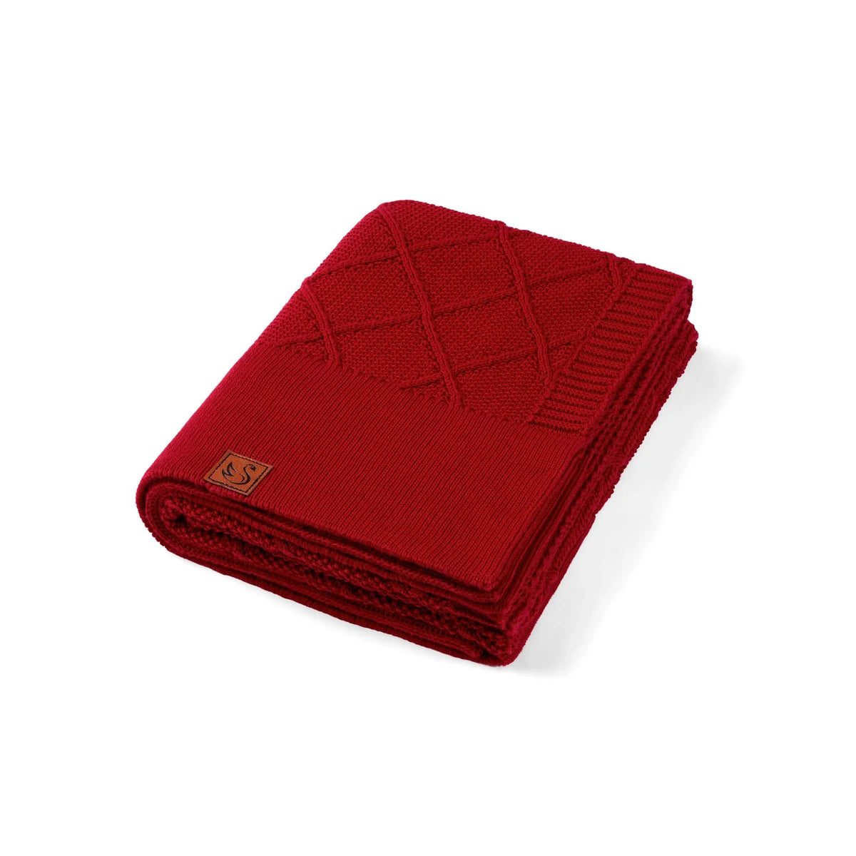 Diamond Stitch Baby Knit Blanket in Red Xmas
