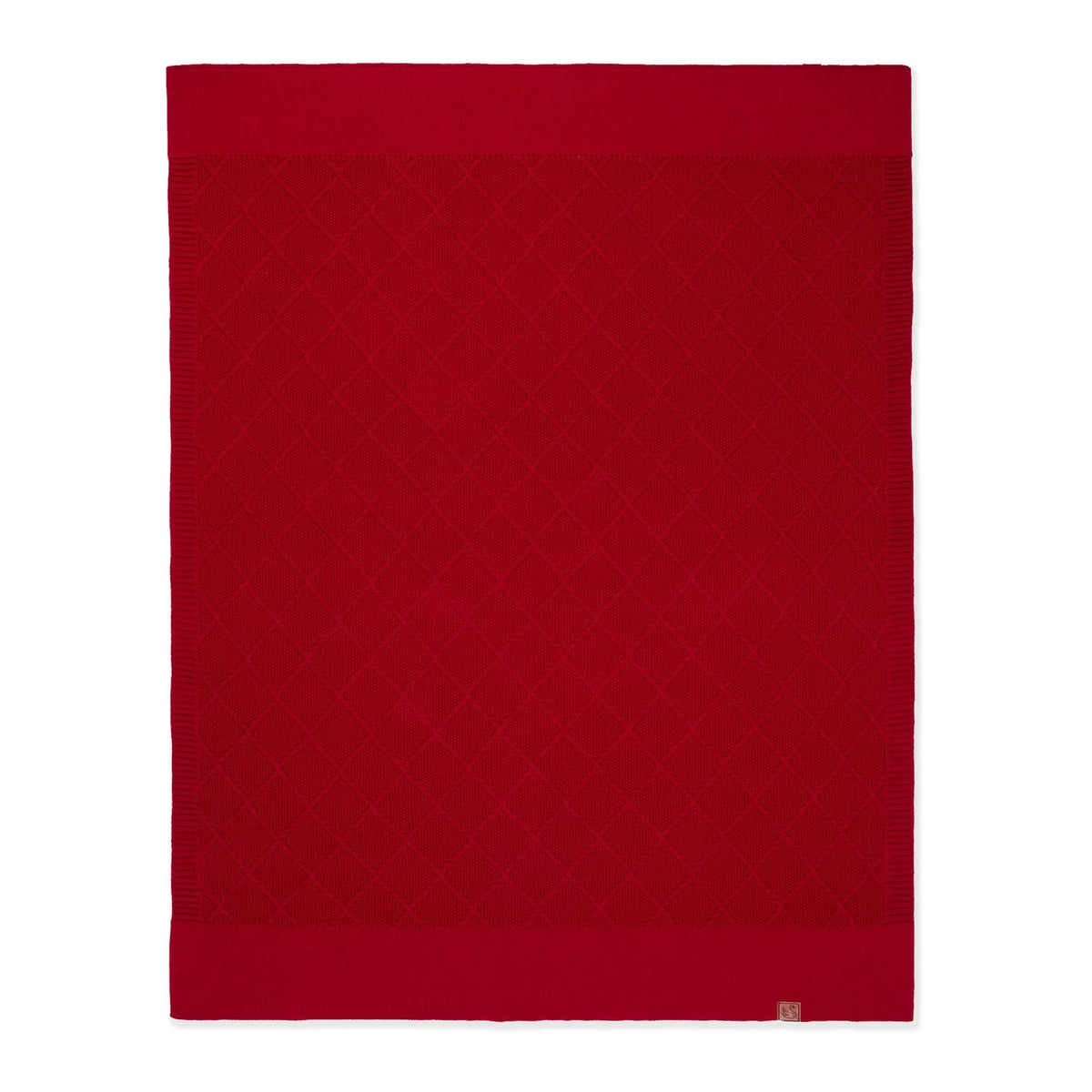 Diamond Stitch Baby Knit Blanket in Red Xmas