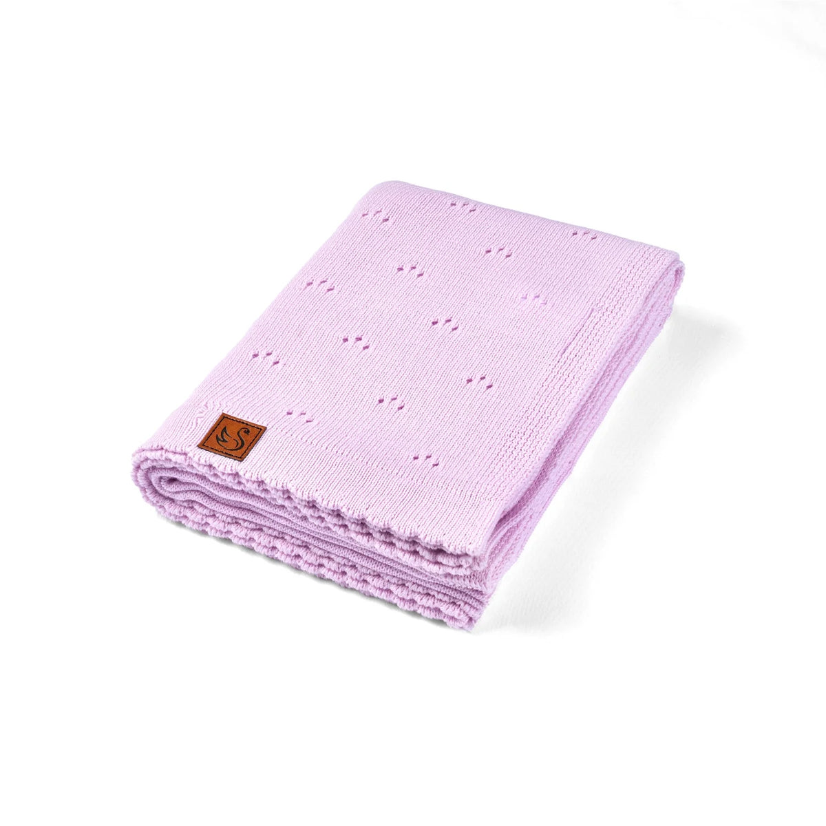 Pointelle Baby Knit Blanket in Lilac