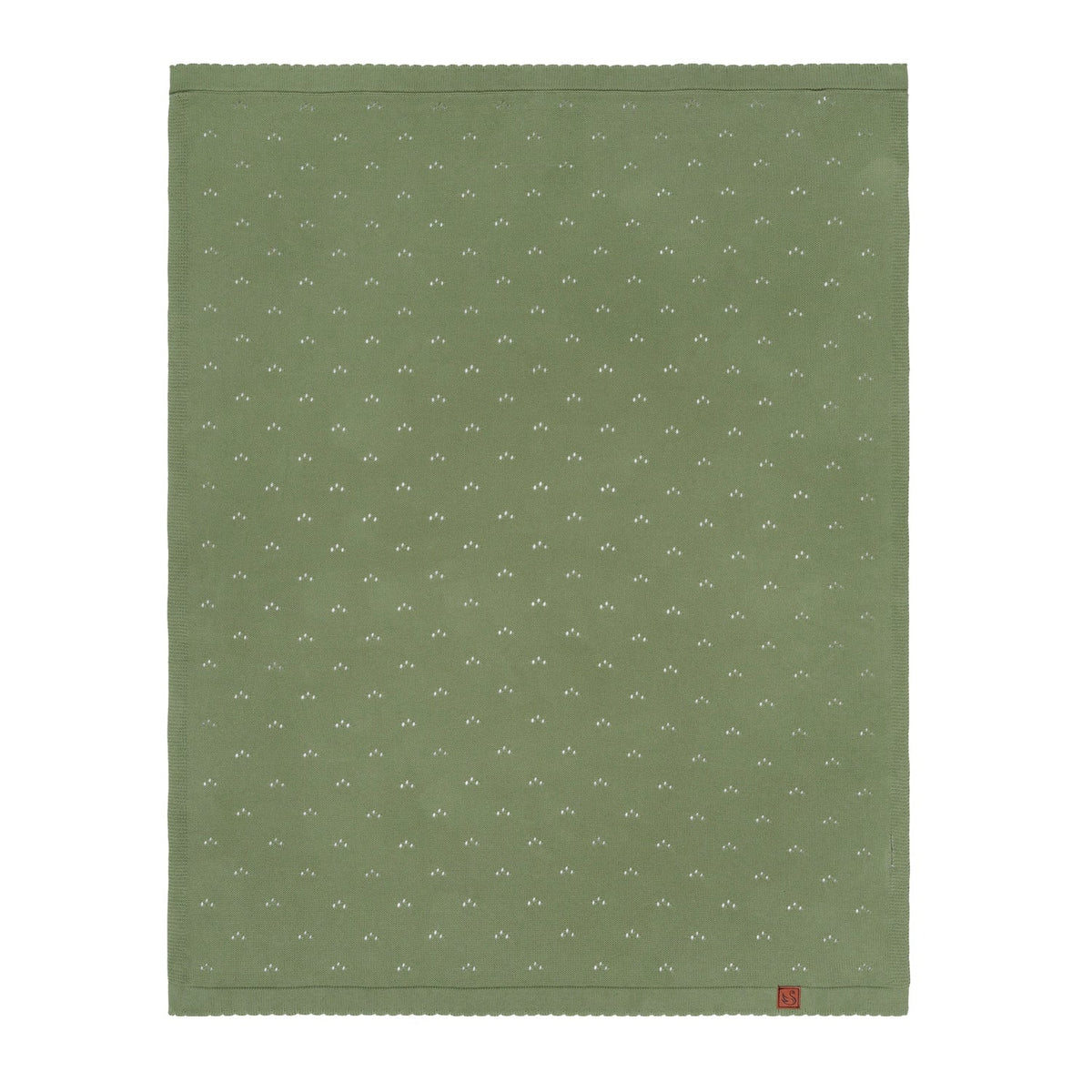 Pointelle Baby Knit Blanket in Sage Green