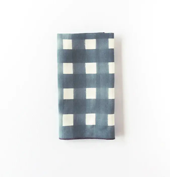 Blue Cross-Hatch Napkins