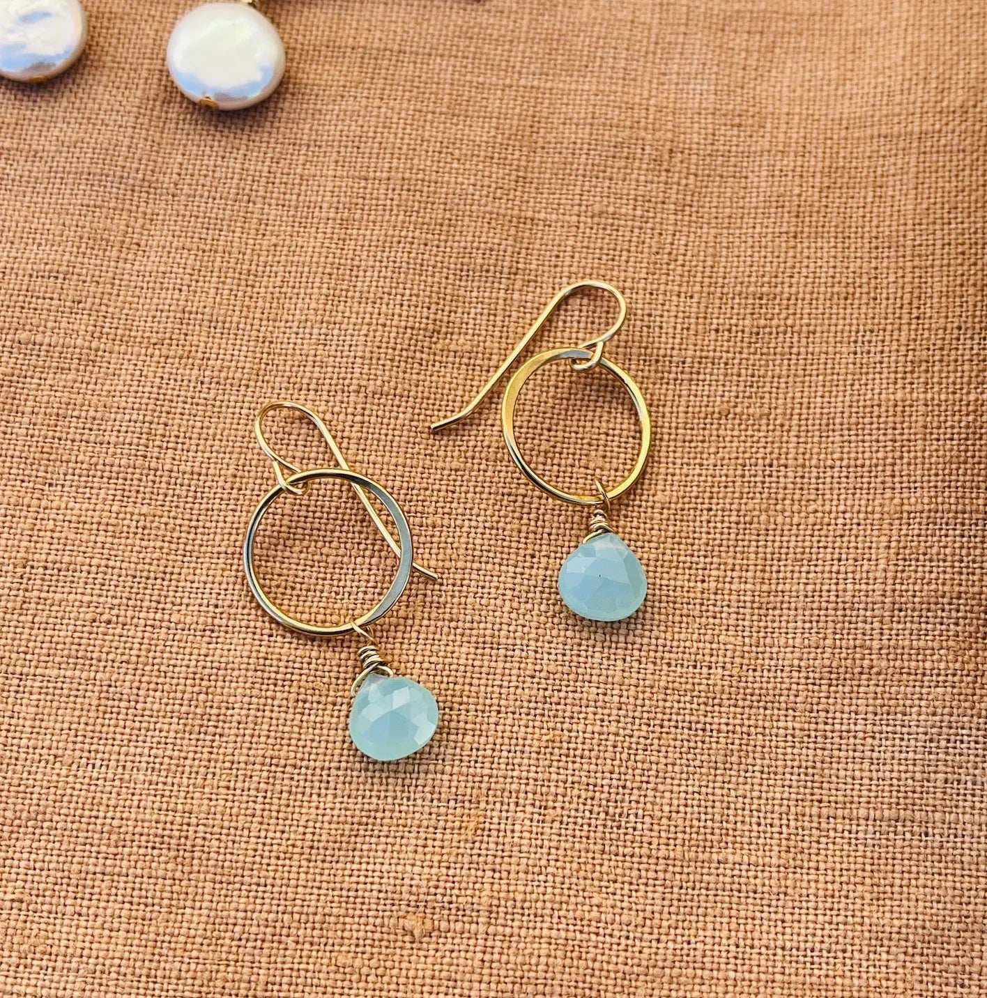 AQUA CHALCEDONY COSTA EARRINGS