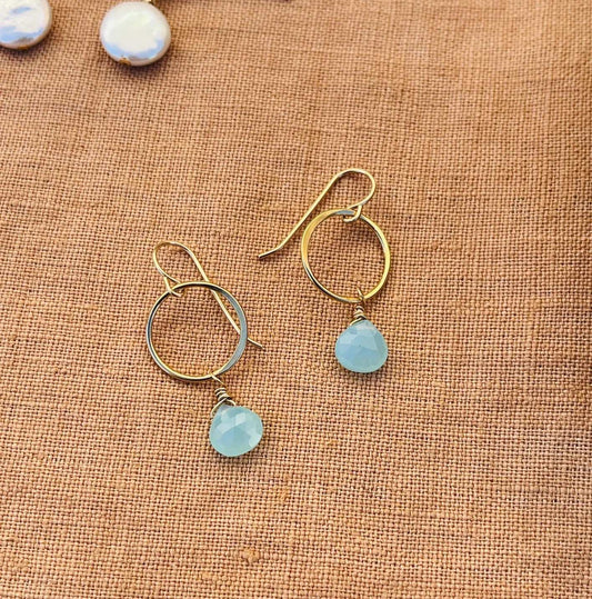 AQUA CHALCEDONY COSTA EARRINGS