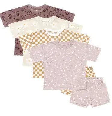Emoji/Smiley face Short Sleeve Baby Lounge set