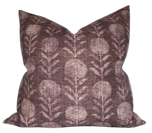 Zinnia Pillow Cover in Berry, McLaurin + Piercy Textiles