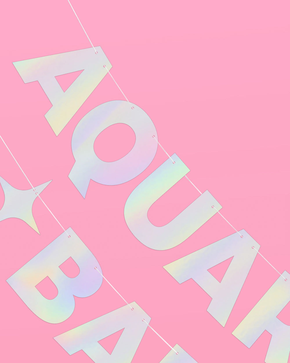 Aquarius Baby Banner - iridescent foil banner