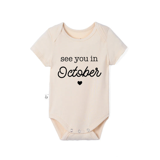'See You in October' Bamboo Baby Bodysuit