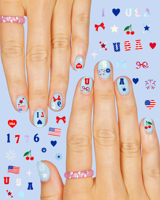 America 250 Nail Stickers - 250 nail stickers