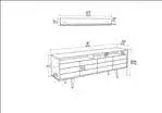 Ola 63 inch Wide TV Stand Media Console with Wall Shelf for TVs up to 72 inch